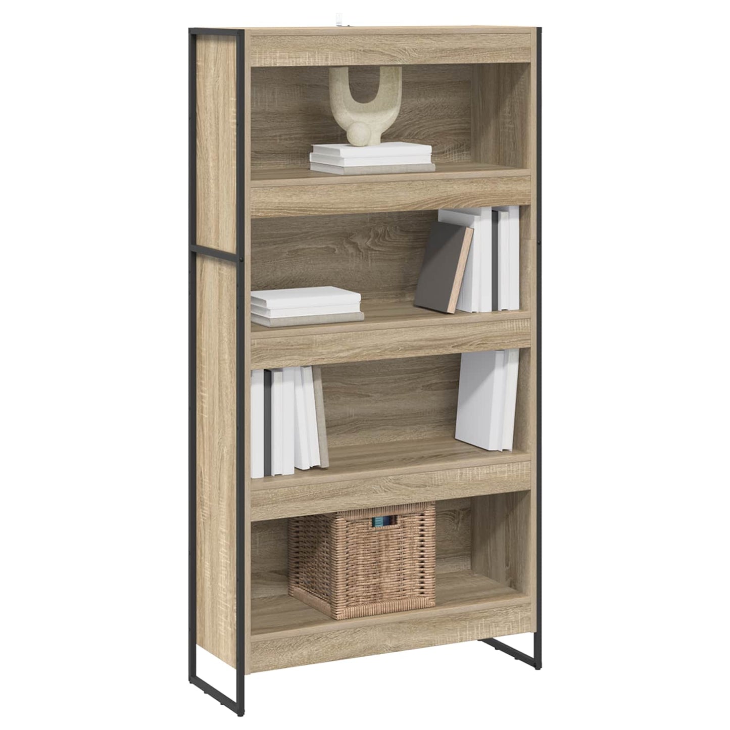 Könyvespolc 80 x 30 x 155 cm Szerelt Fa Sonoma