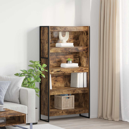 Könyvespolc 2 pcs Füstös tölgy 80 x 30 x 155 cm Faanyag