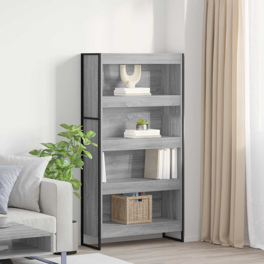 Könyvespolc 2 pcs Szürke Sonoma 80 x 30 x 155 cm Faanyag