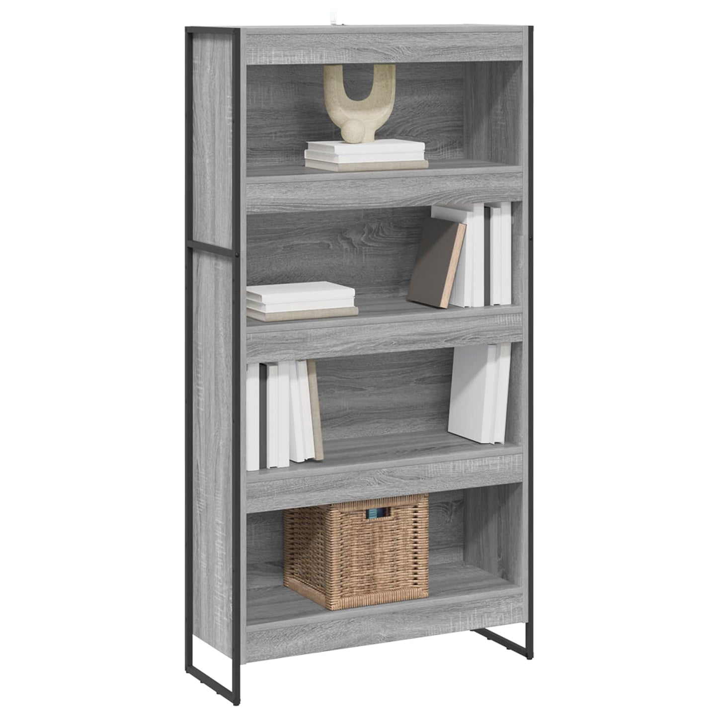 Könyvespolc 80 x 30 x 155 cm Szerelt Fa Szürke Sonoma