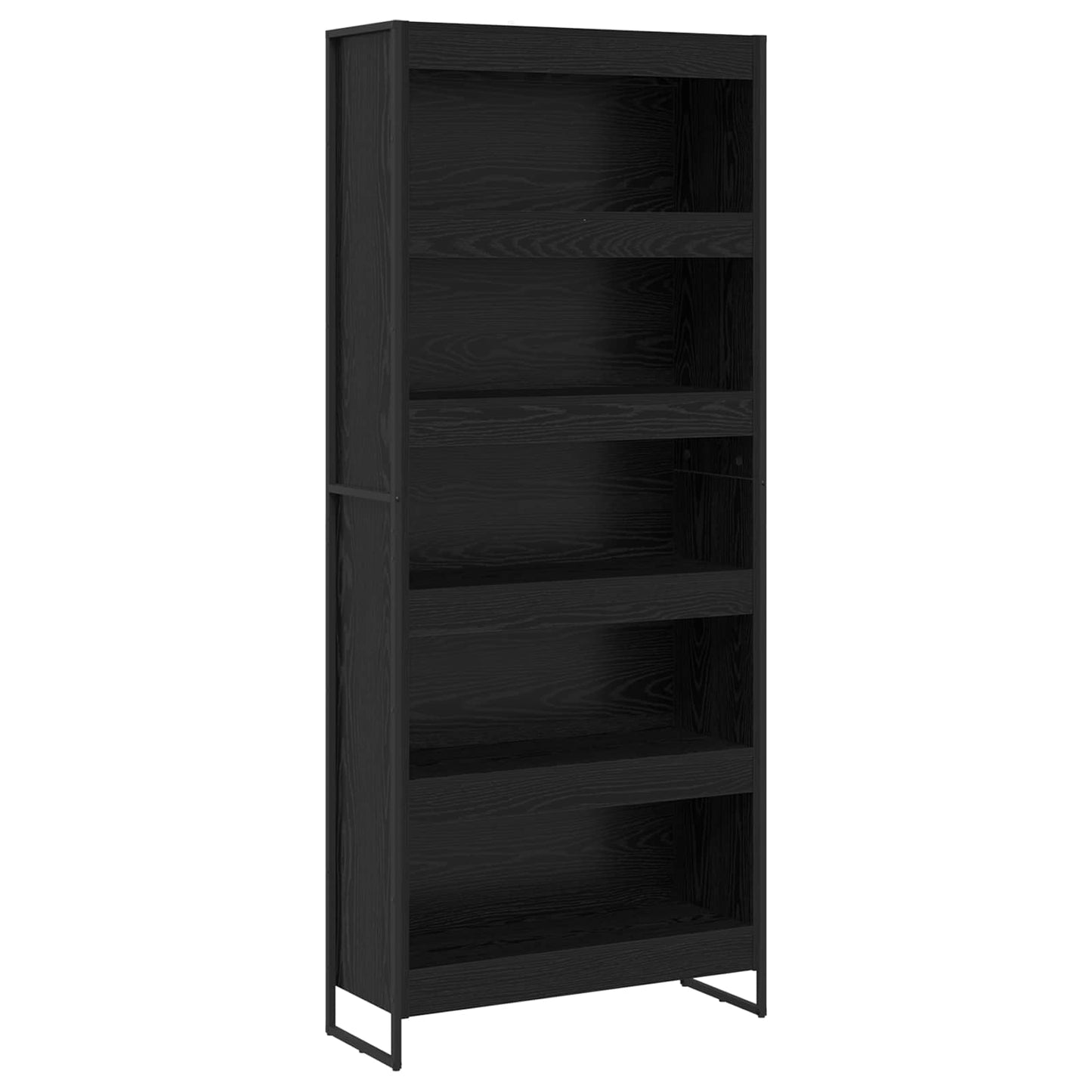 Könyvespolc 80 x 30 x 189,5 cm Szerelt Fa Fekete tölgy