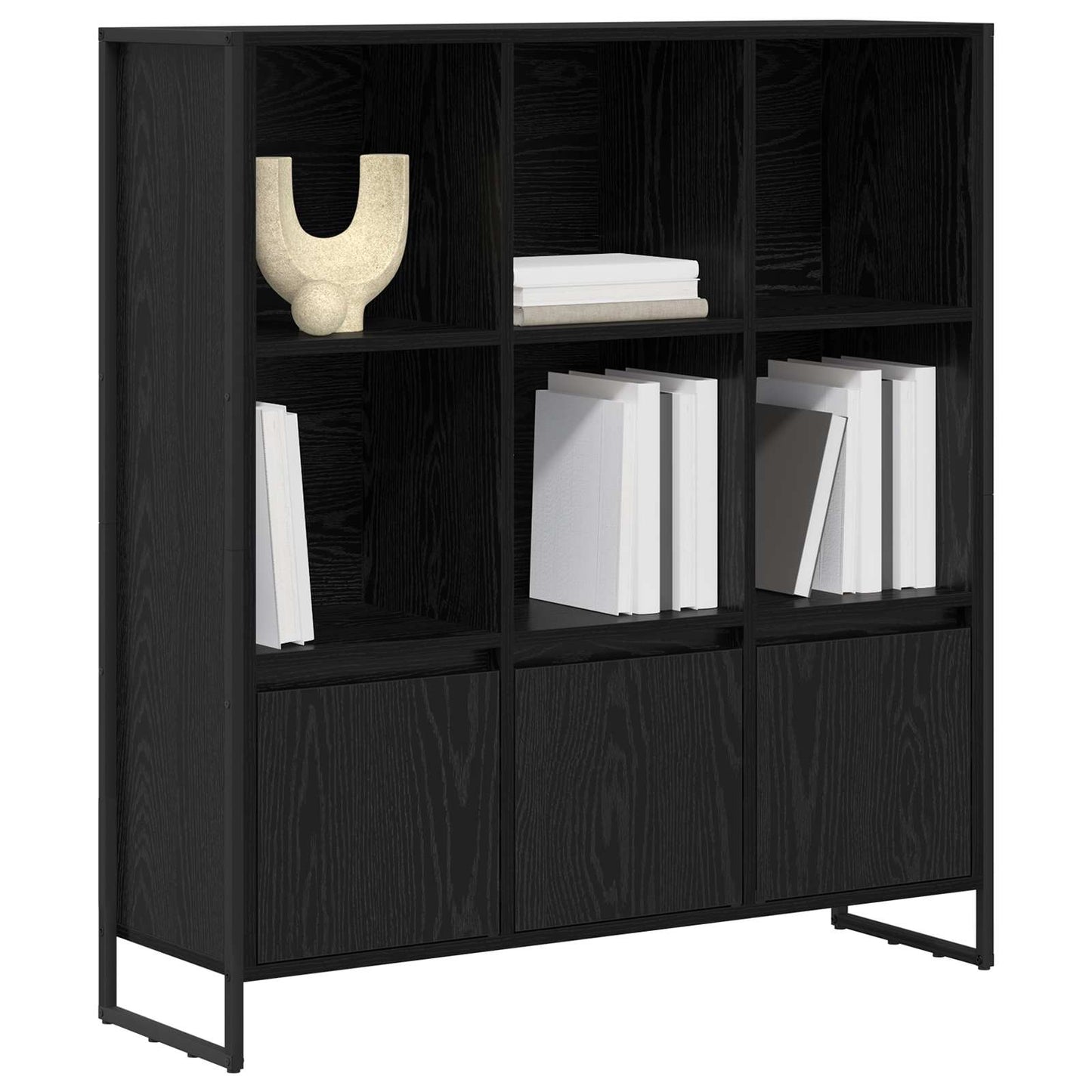 Könyvespolc 99,5 x 30 x 108 cm Szerelt Fa Fekete tölgy