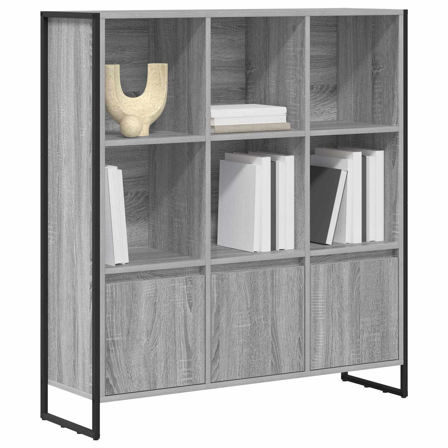 Könyvespolc 99,5 x 30 x 108 cm Szerelt Fa Szürke Sonoma