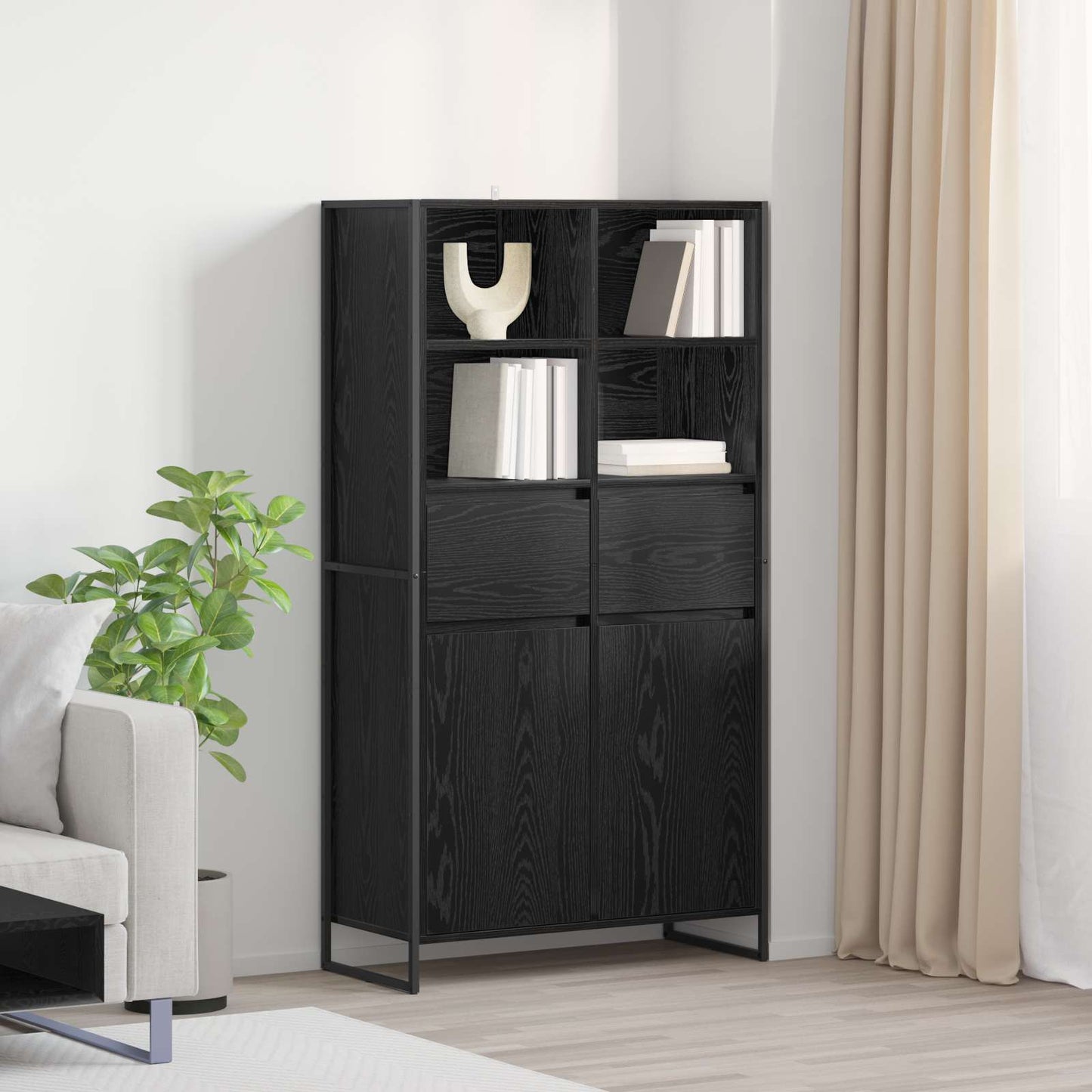 Széf Fekete tölgy 81 x 36 x 150.5 cm Szerelt Fa