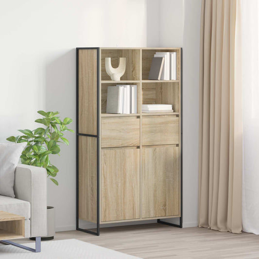 Széf fiókkal 2 pcs Sonoma 81 x 36 x 150.5 cm Faanyag