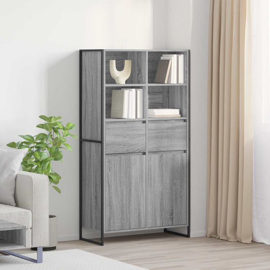 Széf fiókkal 2 pcs Szürke Sonoma 81 x 36 x 150.5 cm Faanyag