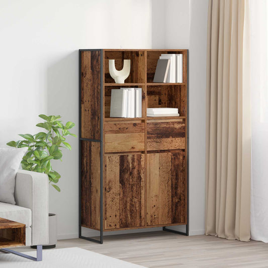 Széf fiókkal 2 pcs Öreg fa 81 x 36 x 150.5 cm Faanyag