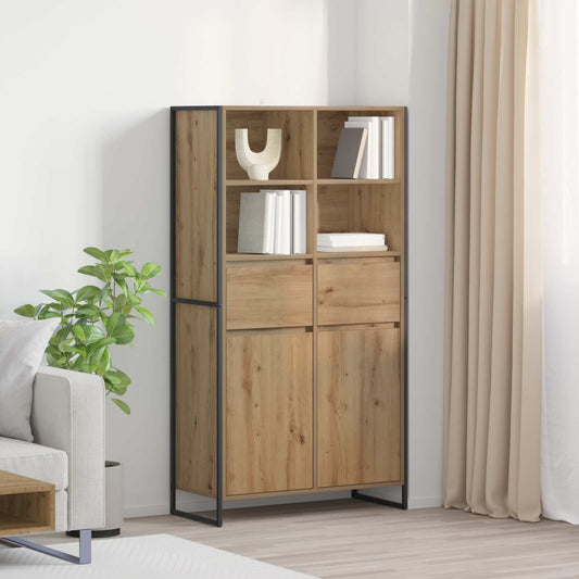 Széf fiókkal 2 pcs Művészi tölgy 81 x 36 x 150.5 cm Faanyag