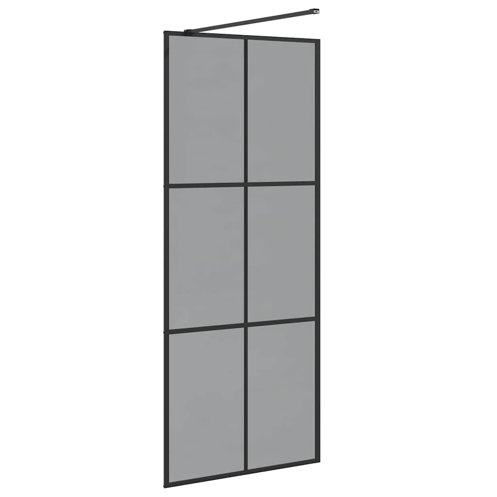 Walk-in zuhanyfal Fekete 80 x 195 cm edzett üveg