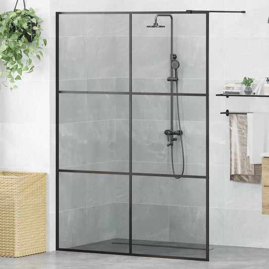 Walk-in zuhanyfal Fekete 140 x 195 cm edzett üveg