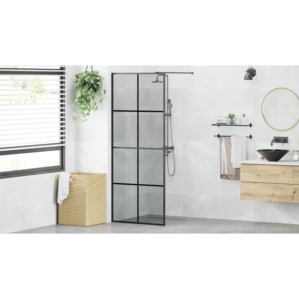 Walk-in zuhanyfal Fekete 80 x 195 cm edzett üveg