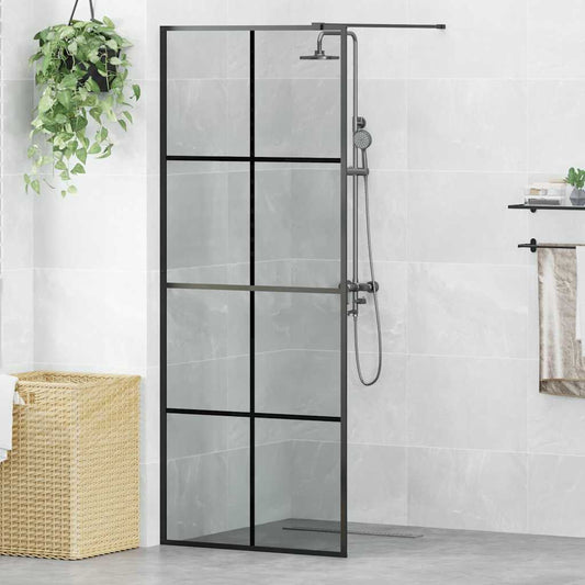 Walk-in zuhanyfal Fekete 80 x 195 cm edzett üveg