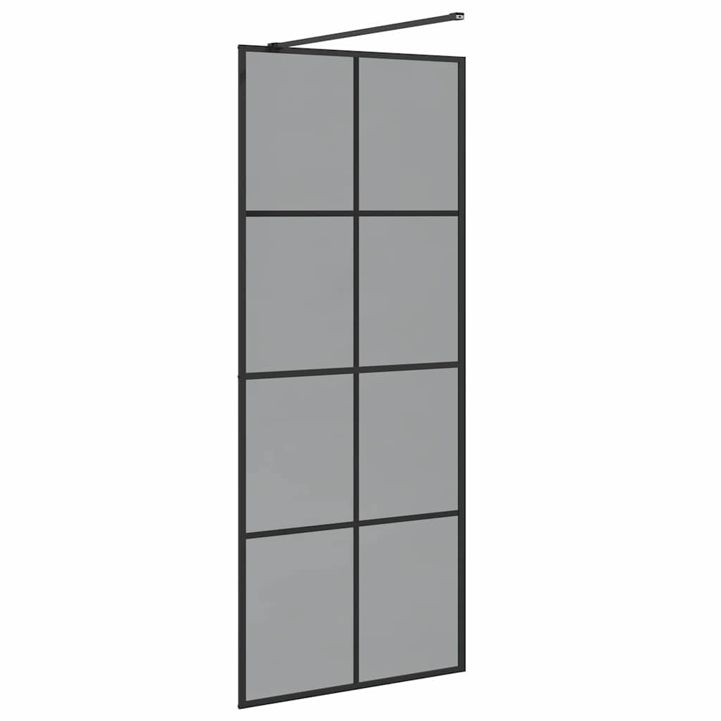 Walk-in zuhanyfal Fekete 80 x 195 cm edzett üveg