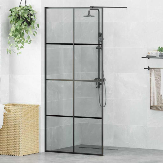 Walk-in zuhanyfal Fekete 90 x 195 cm edzett üveg