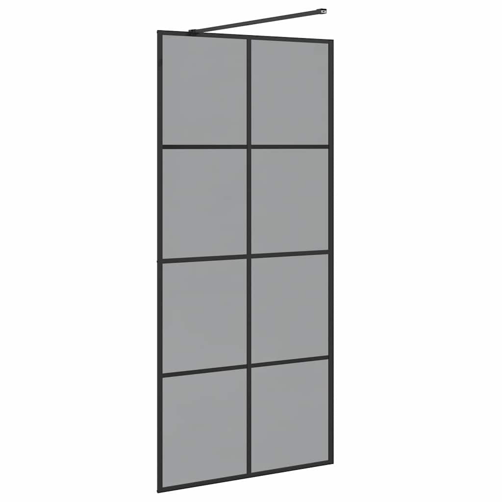 Walk-in zuhanyfal Fekete 90 x 195 cm edzett üveg