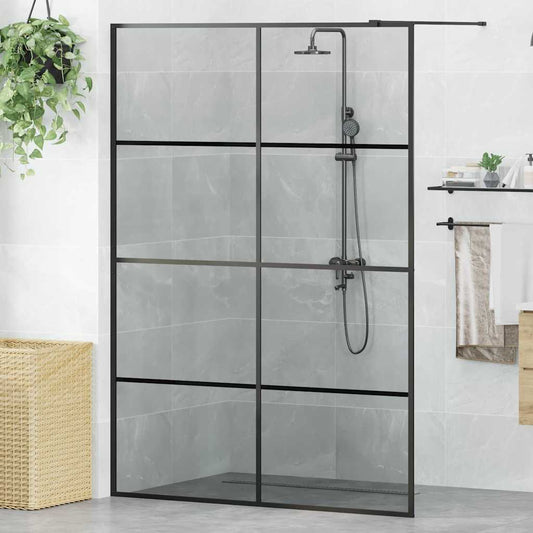 Walk-in zuhanyfal Fekete 140 x 195 cm edzett üveg