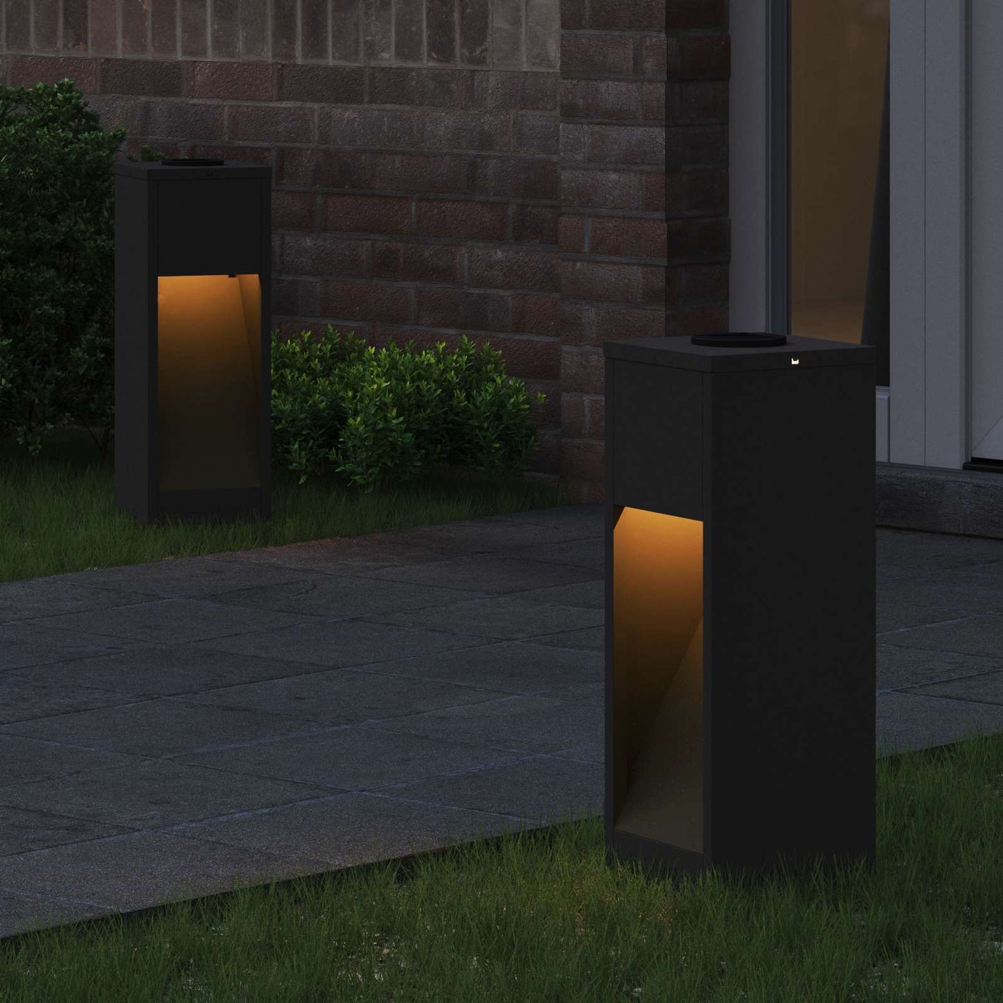 Napelemes LED Útjelző Lámpa 2 pcs Meleg fehér 18 x 18 x 50 cm