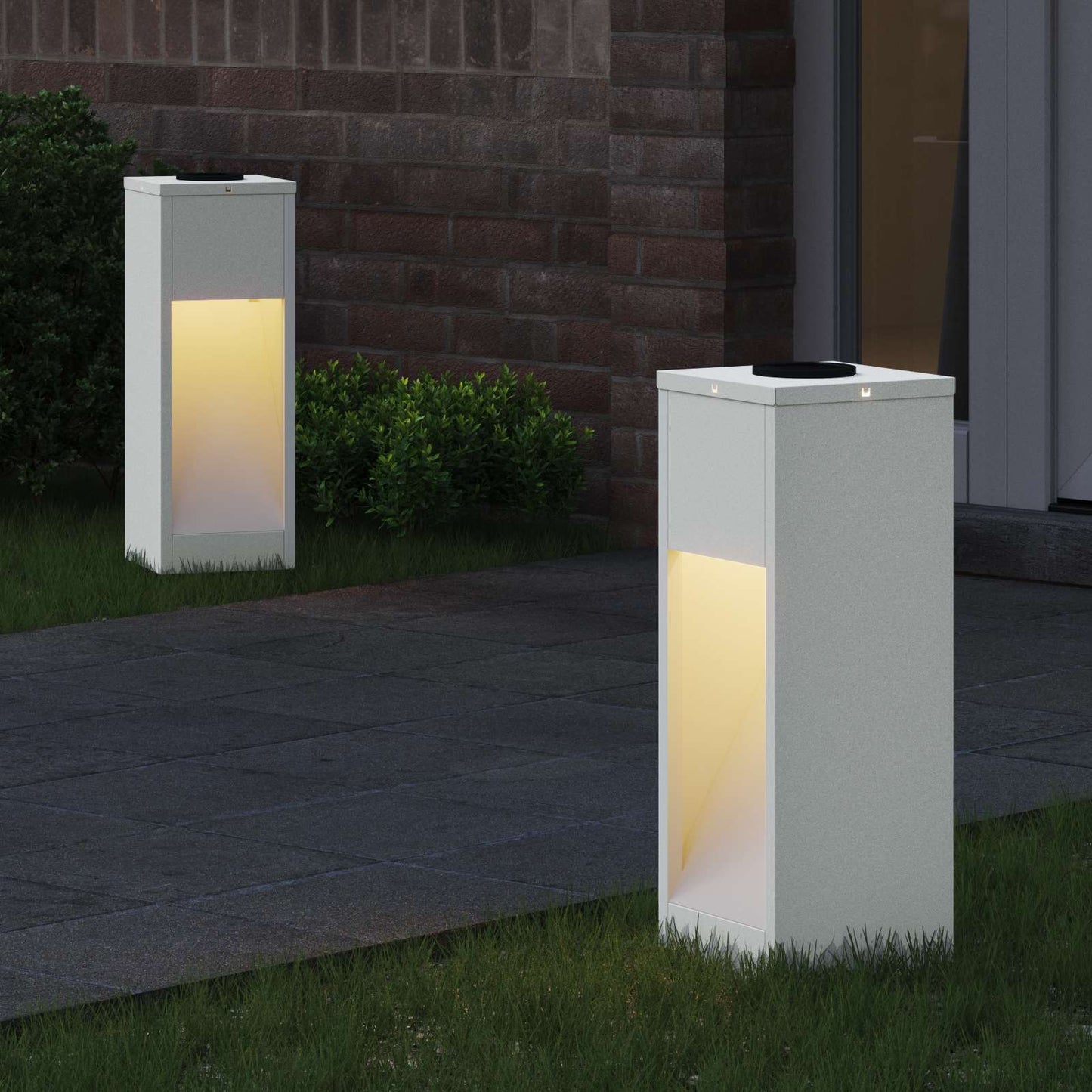 Napelemes LED Útjelző Lámpa 2 pcs Meleg fehér 18 x 18 x 50 cm