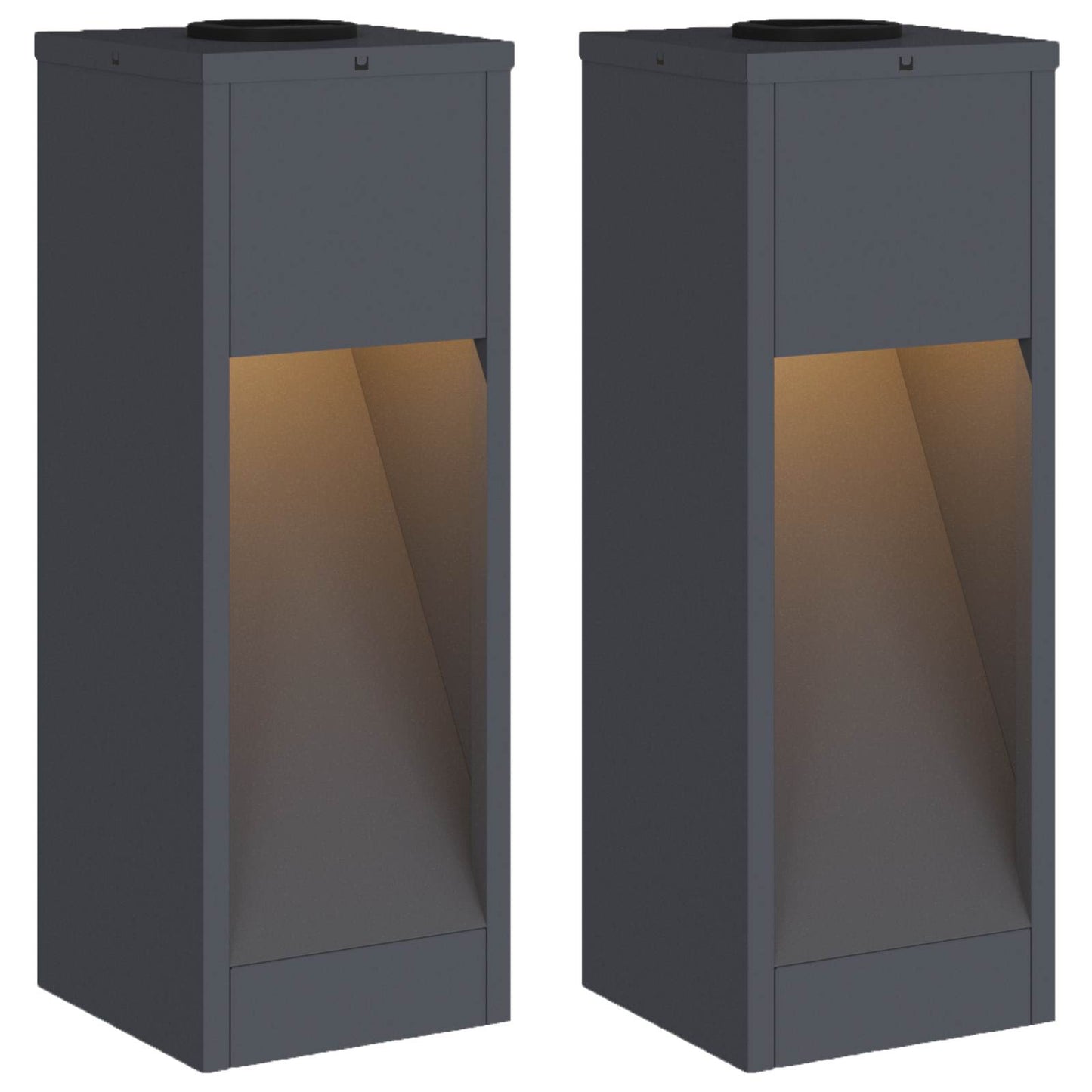 Napelemes LED Útjelző Lámpa 2 pcs Meleg fehér 18 x 18 x 50 cm
