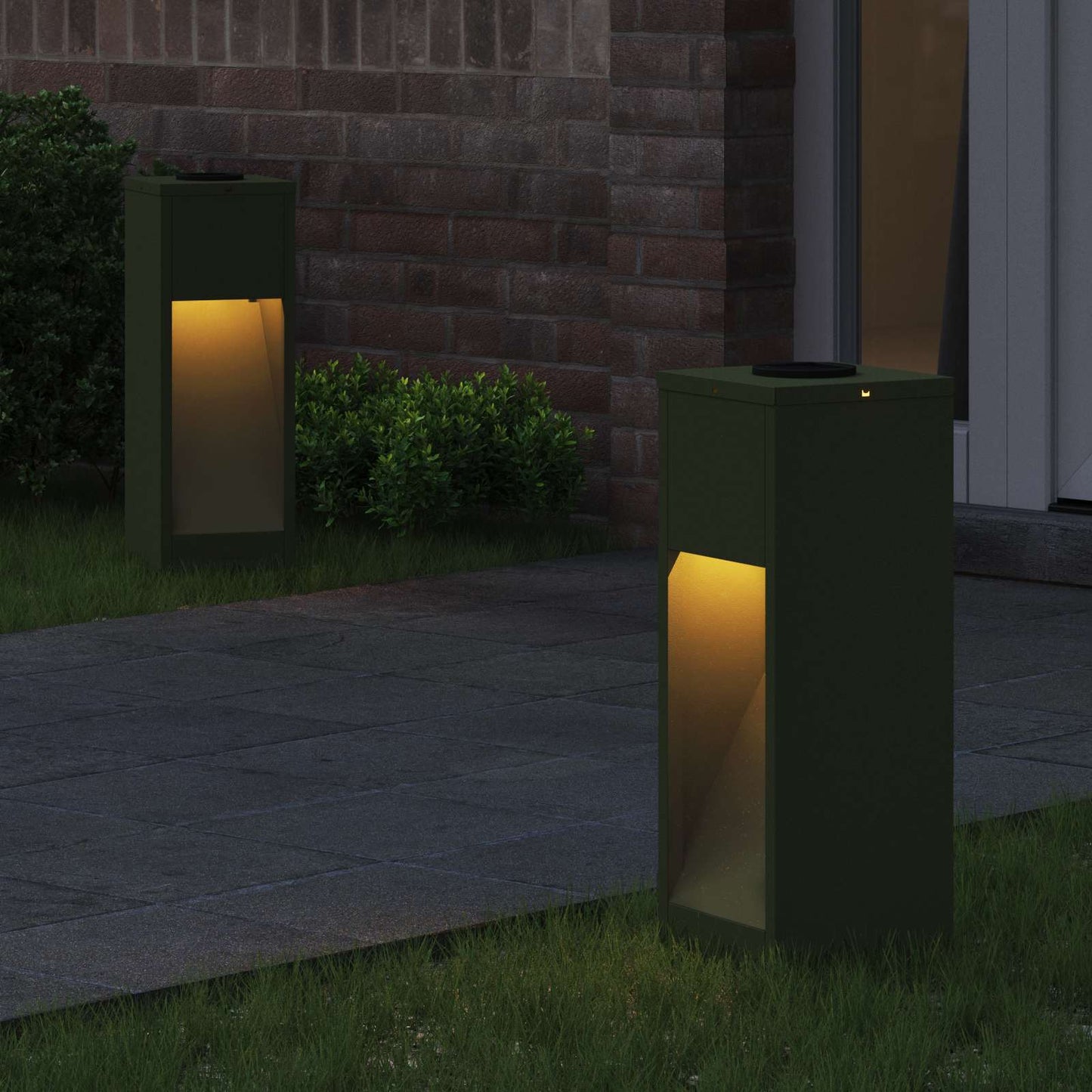 Napelemes LED Útjelző Lámpa 2 pcs Meleg fehér 18 x 18 x 50 cm