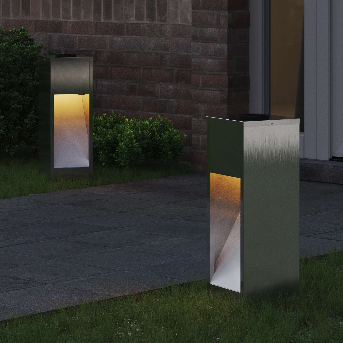 Napelemes LED Útjelző Lámpa 2 pcs Meleg fehér 18 x 18 x 50 cm