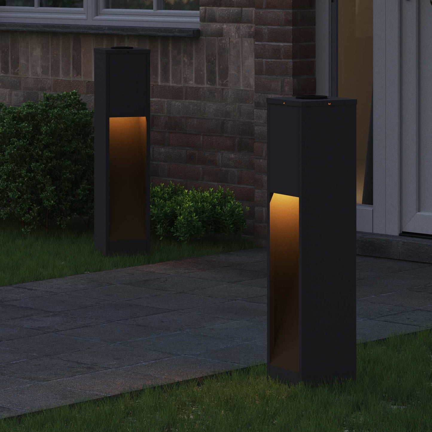 Napelemes LED Útjelző Lámpa 2 pcs Meleg fehér 18 x 18 x 80 cm