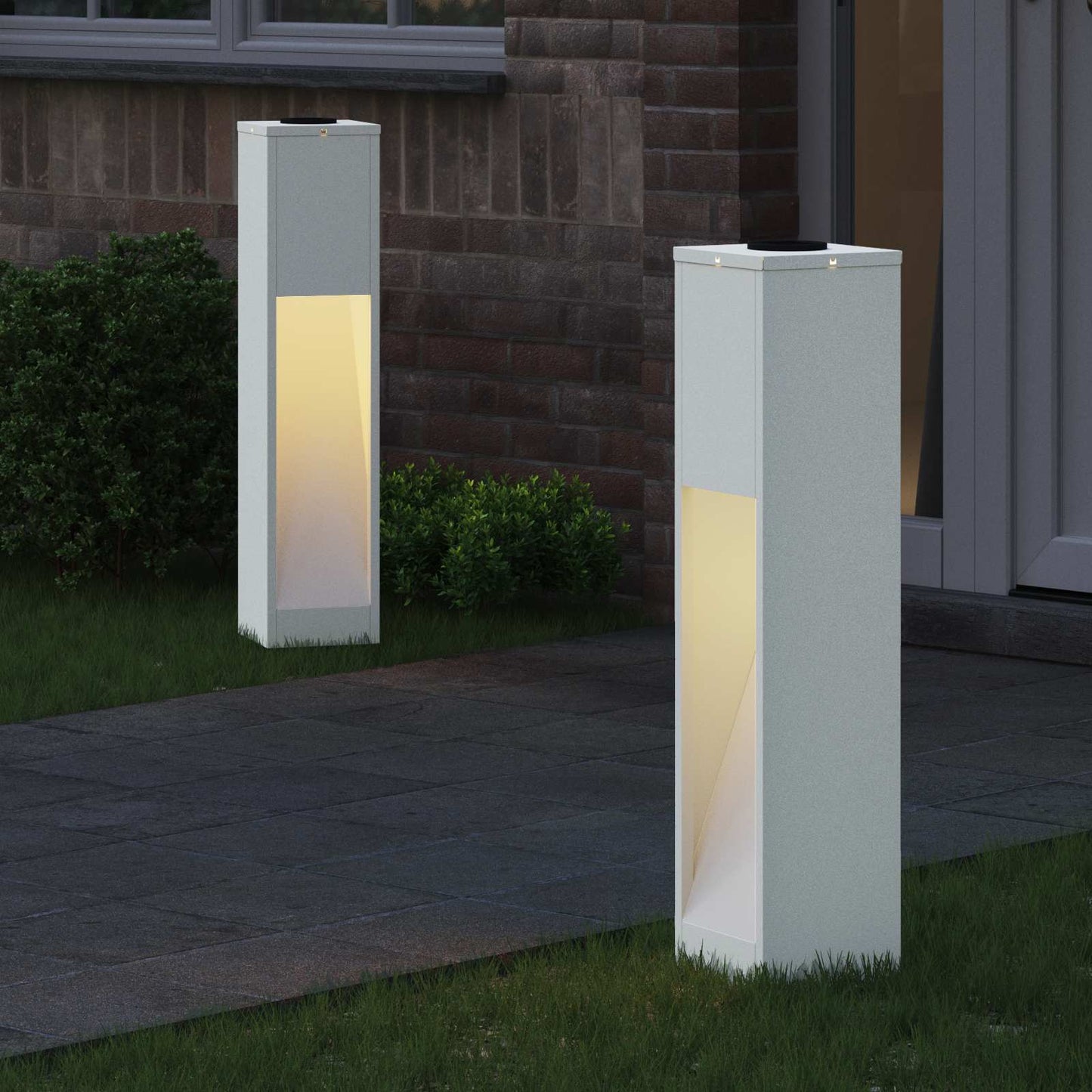 Napelemes LED Útjelző Lámpa 2 pcs Meleg fehér 18 x 18 x 80 cm