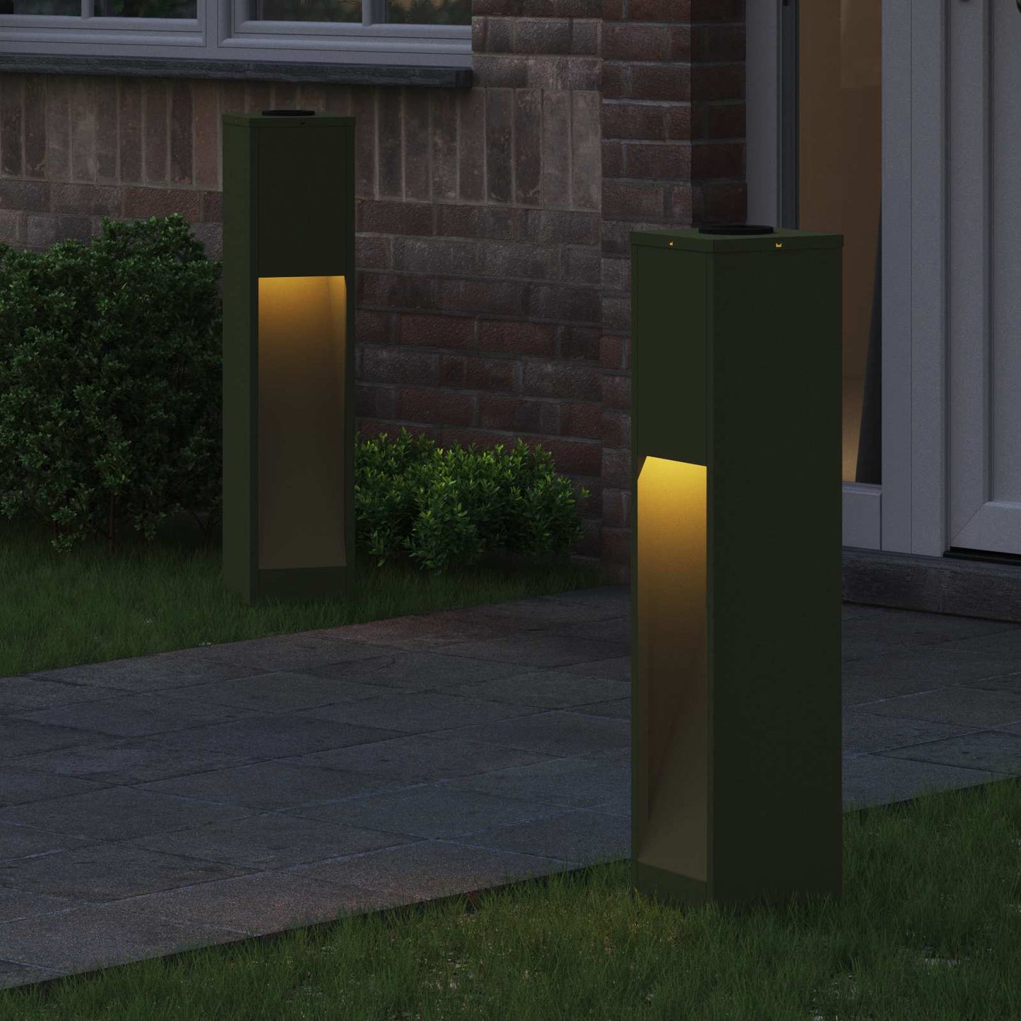 Napelemes LED Útjelző Lámpa 2 pcs Meleg fehér 18 x 18 x 80 cm