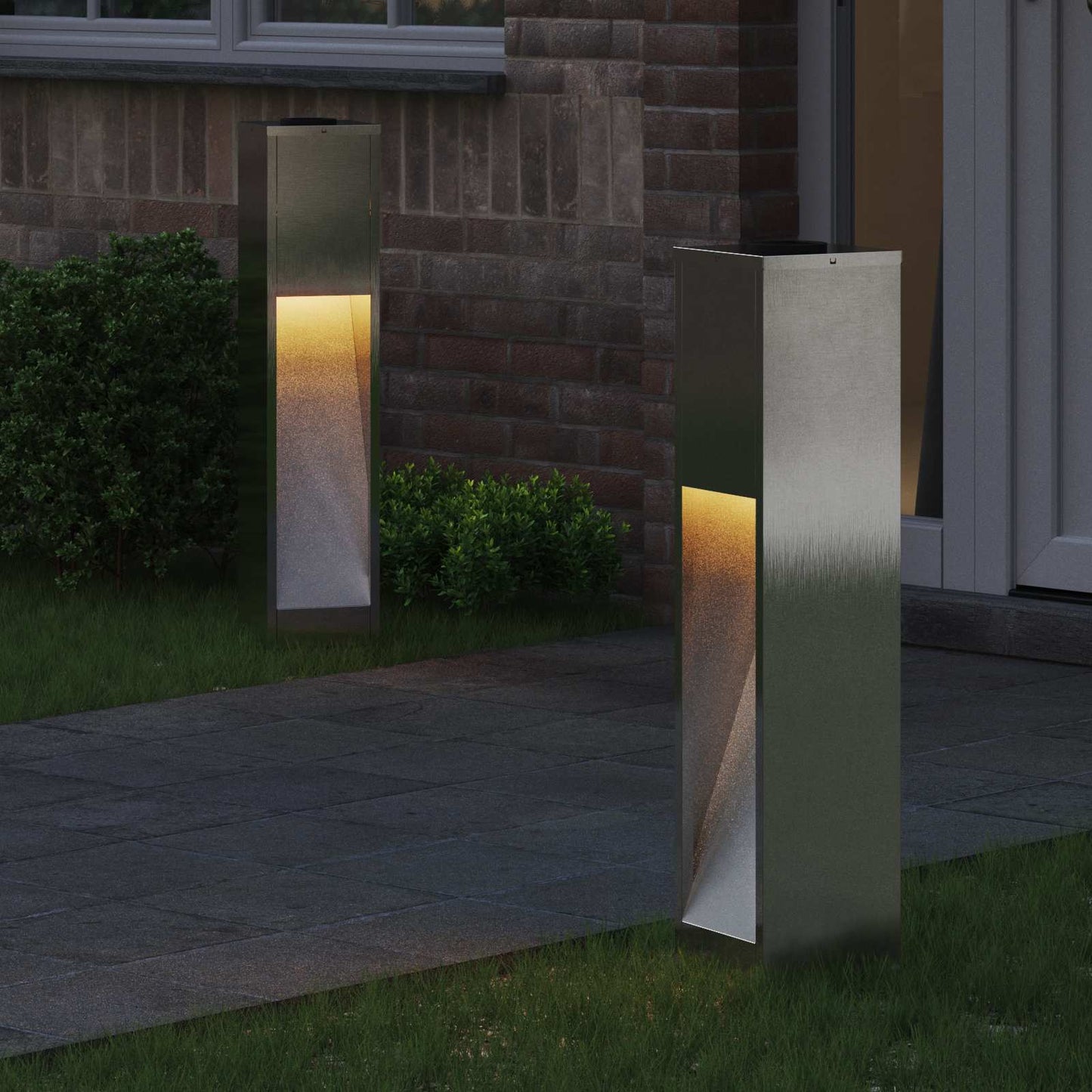 Napelemes LED Útjelző Lámpa 2 pcs Meleg fehér 18 x 18 x 80 cm