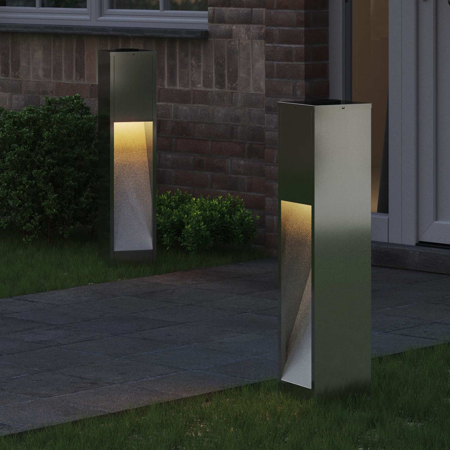 Napelemes LED Útjelző Lámpa 2 pcs Meleg fehér 18 x 18 x 80 cm