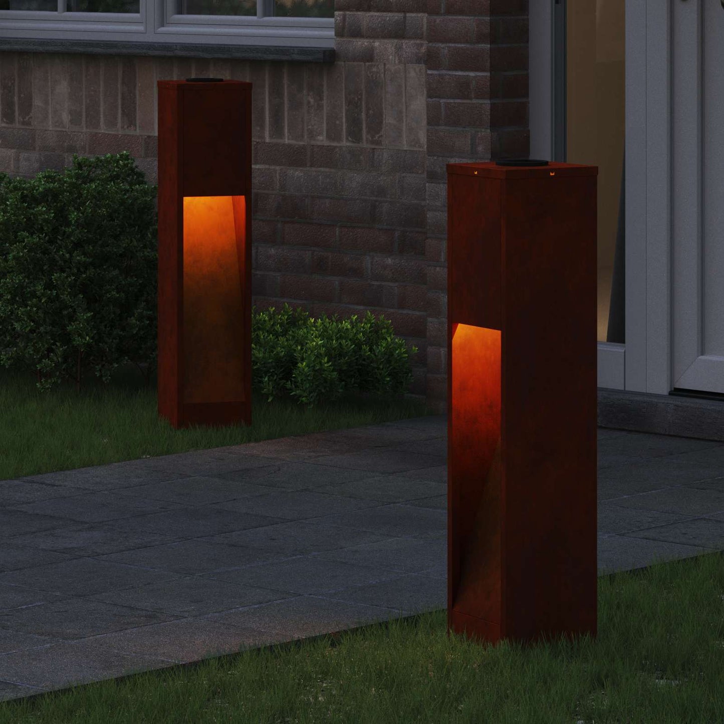 Napelemes LED Útjelző Lámpa 2 pcs Meleg fehér 18 x 18 x 80 cm