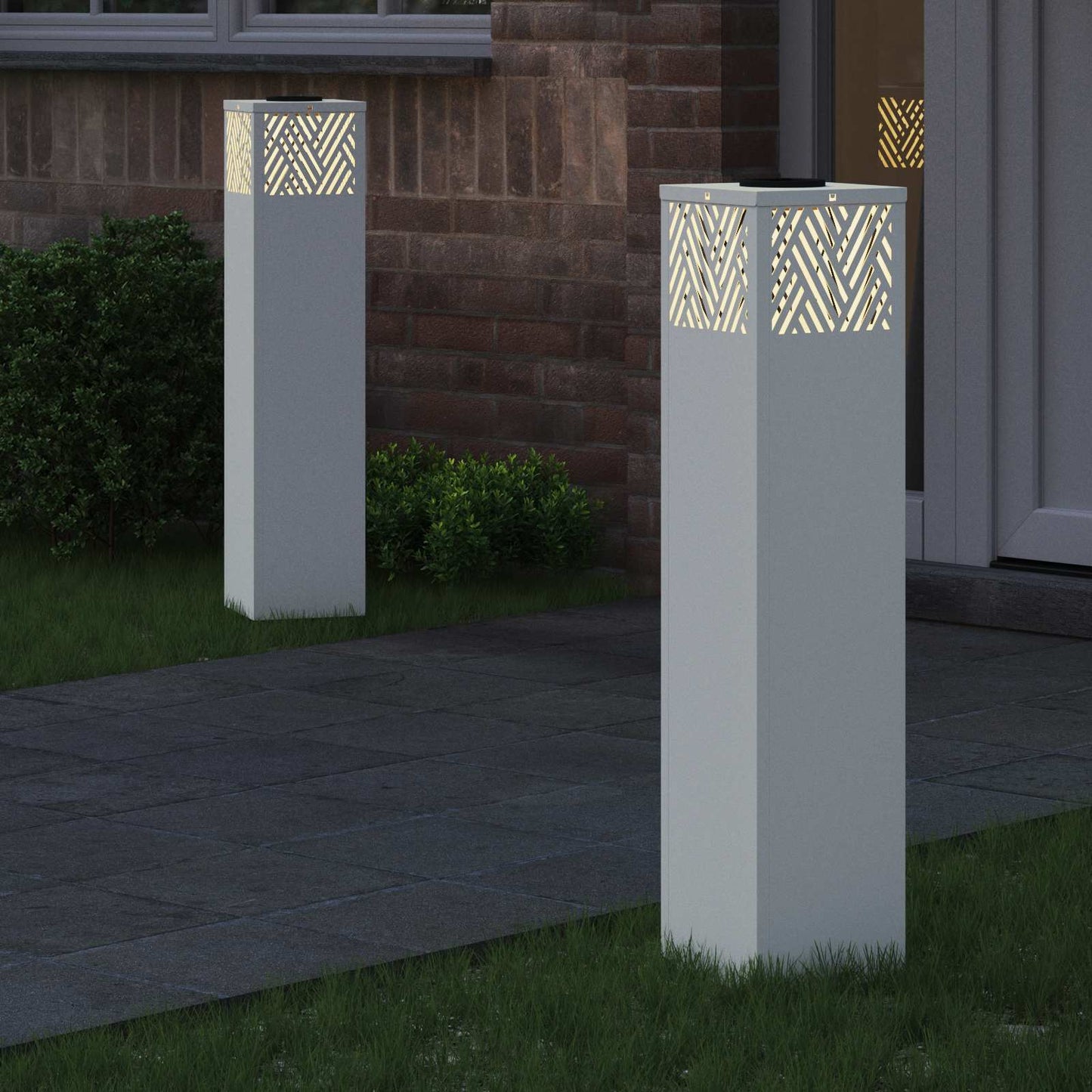 Napelemmel működő LED ösvény világítás 2 pcs Meleg fehér