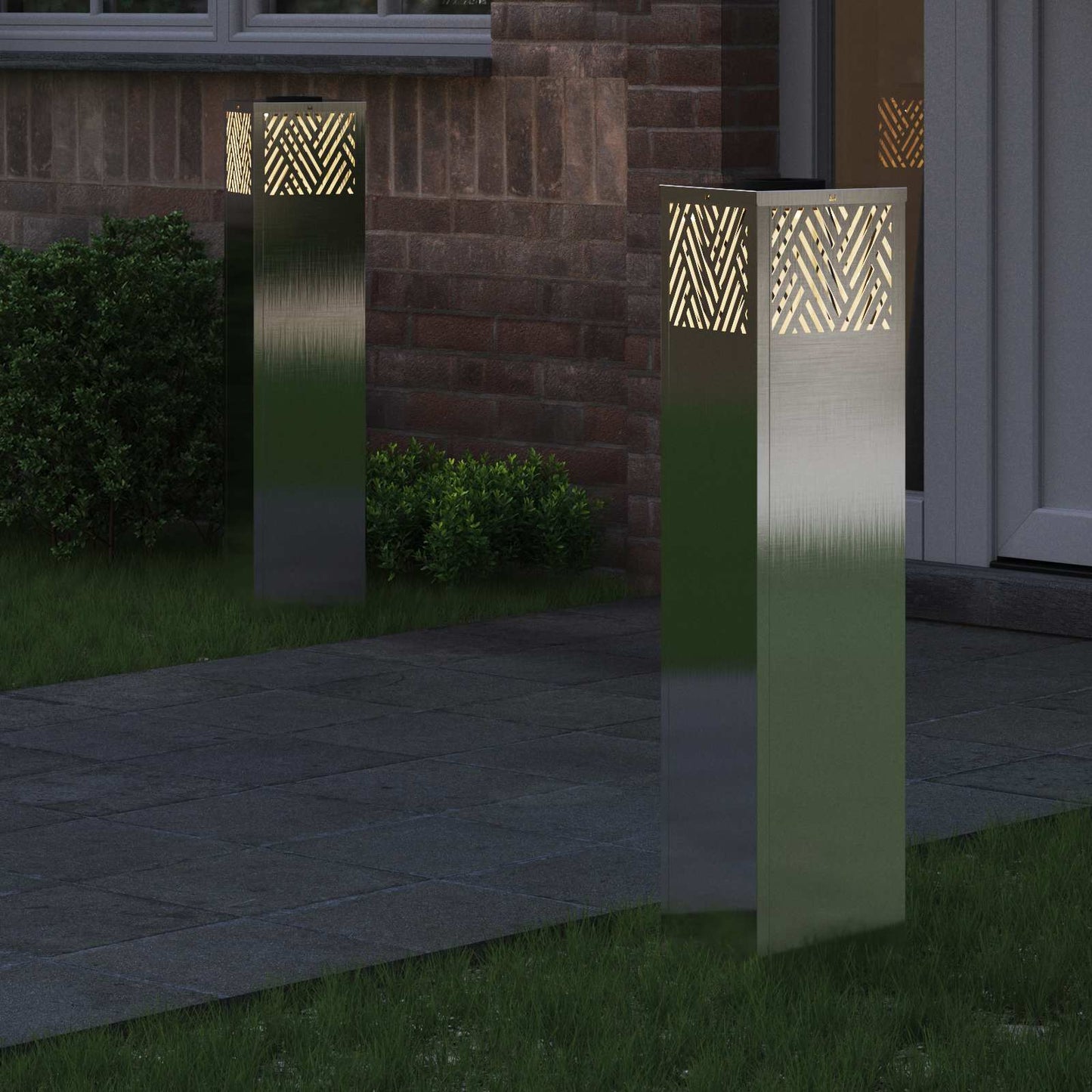 Napelemmel működő LED ösvény világítás 2 pcs Meleg fehér