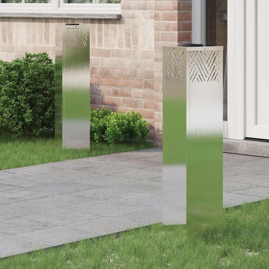 Napelemmel működő LED ösvény világítás 2 pcs Ezüst