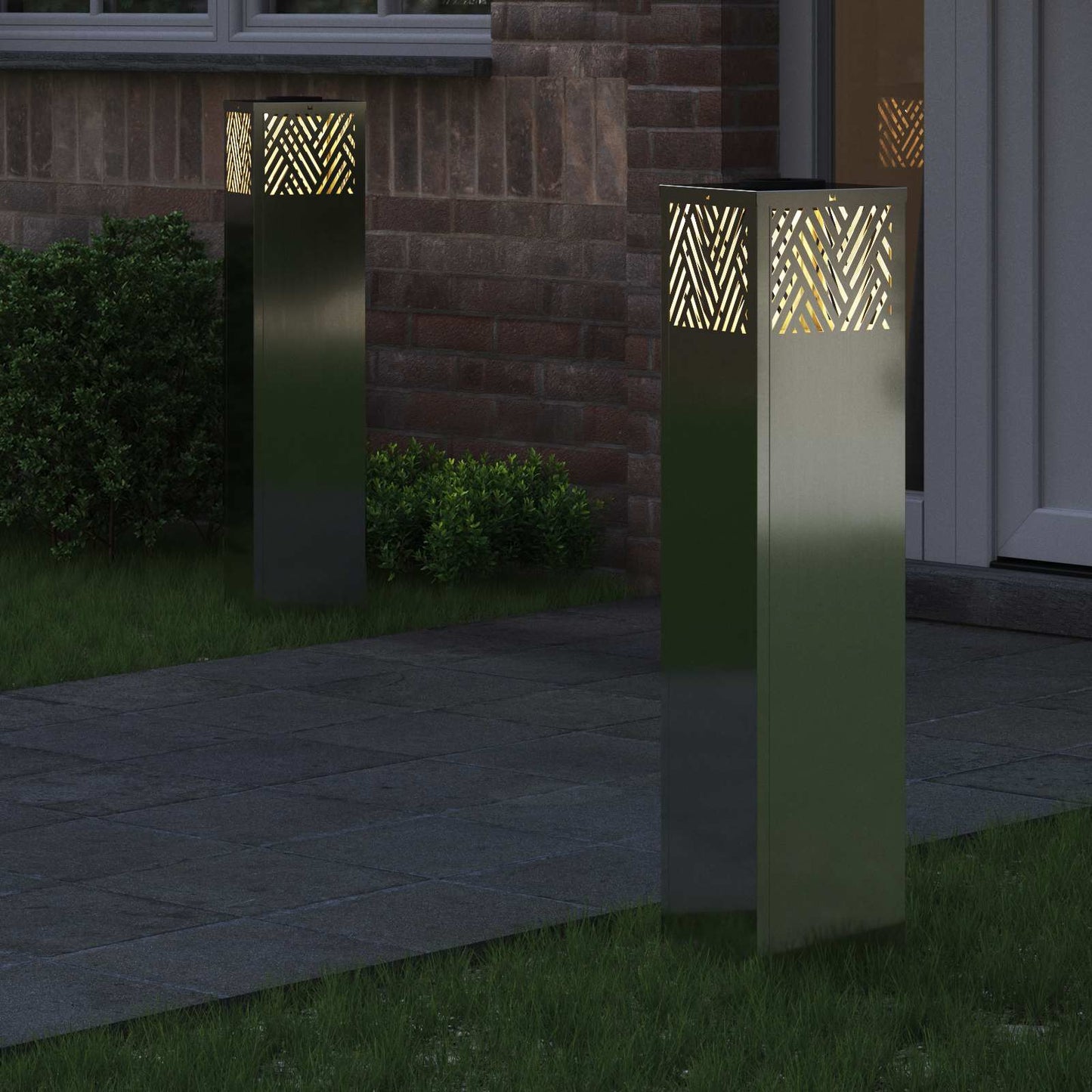 Napelemmel működő LED ösvény világítás 2 pcs Meleg fehér