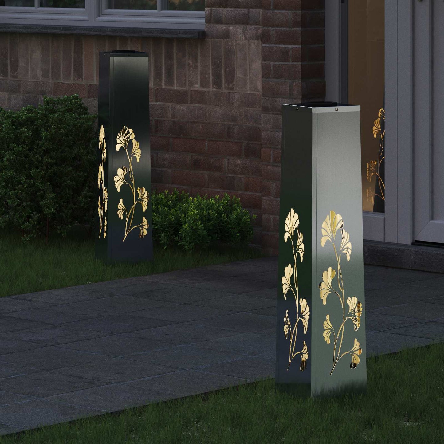 Napelemmel működő LED ösvény világítás 2 pcs Meleg fehér