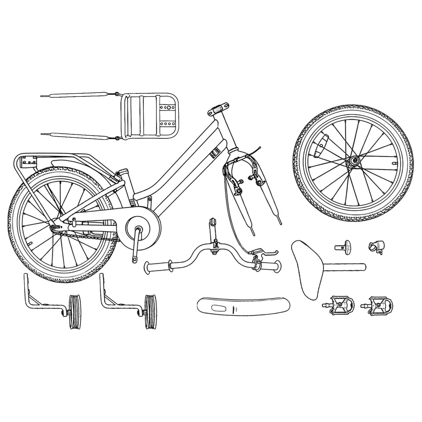 Gyerek Bicikli 12 Hüvelyk 2-4 éves korig Világoskék