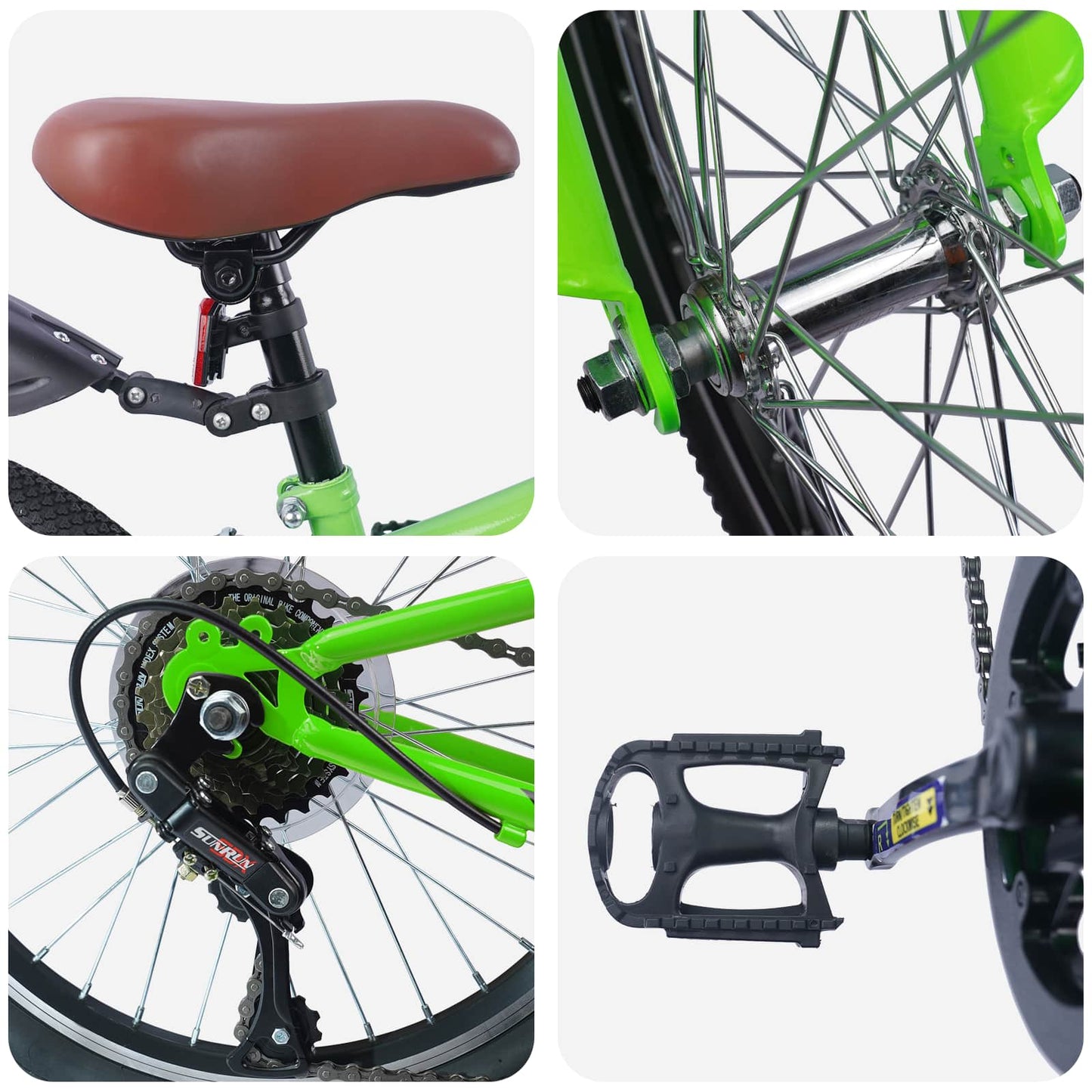 Gyerek Bicikli 20 Hüvelyk 6-Speed 6-11 éves korig ajánlott Zöld