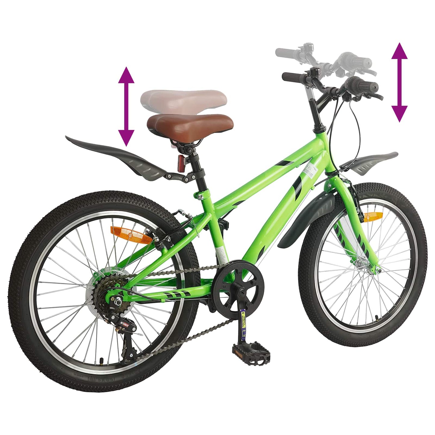 Gyerek Bicikli 24 Hüvelyk 6-Speed 8-12 éves korig Zöld