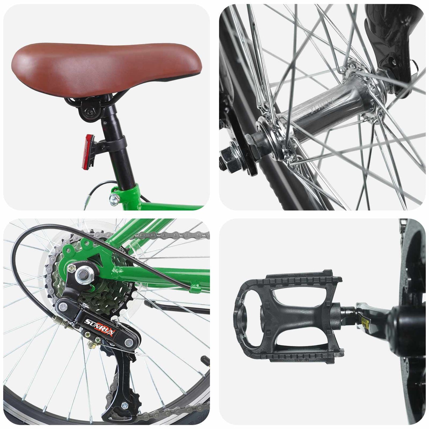 Gyerek Bicikli 24 Hüvelyk 6-Speed 8-12 éves korig Zöld
