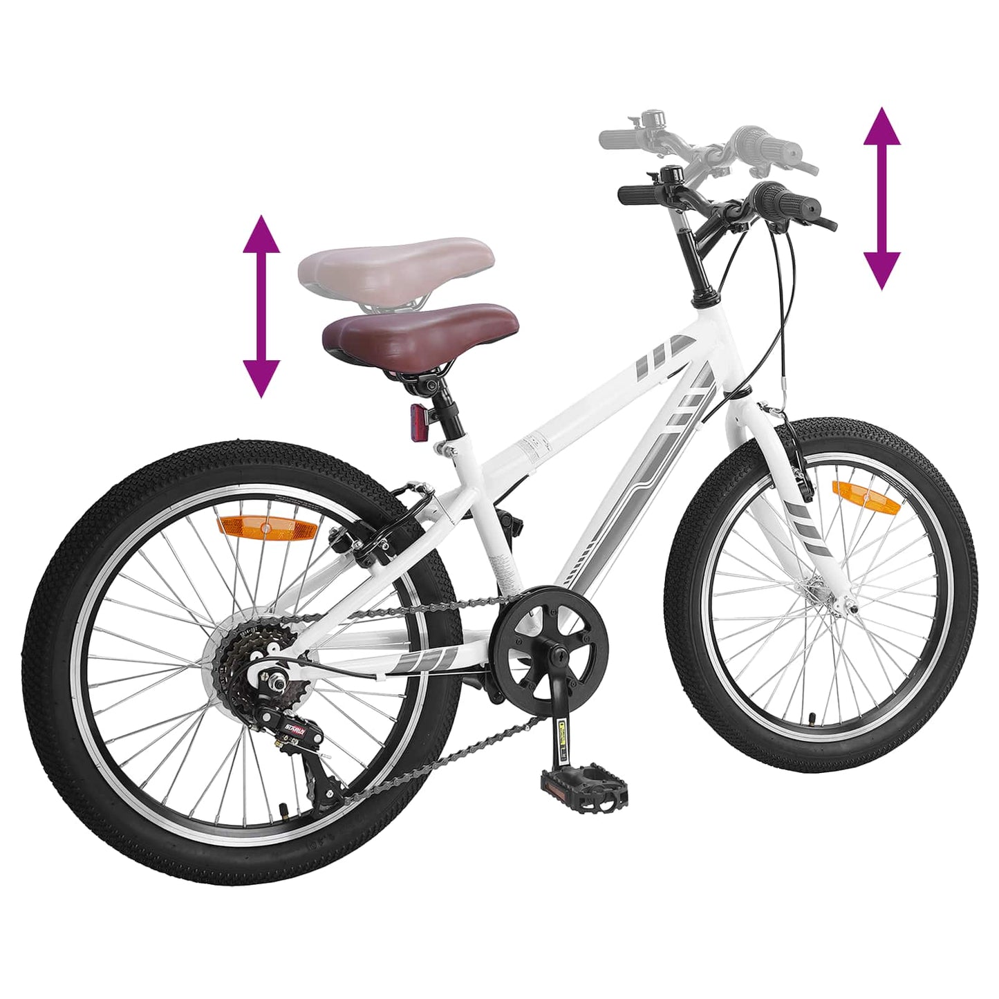 Hegyi Bicikli 20 Hüvelyk 6-Speed 5-8 éves korig való Fehér