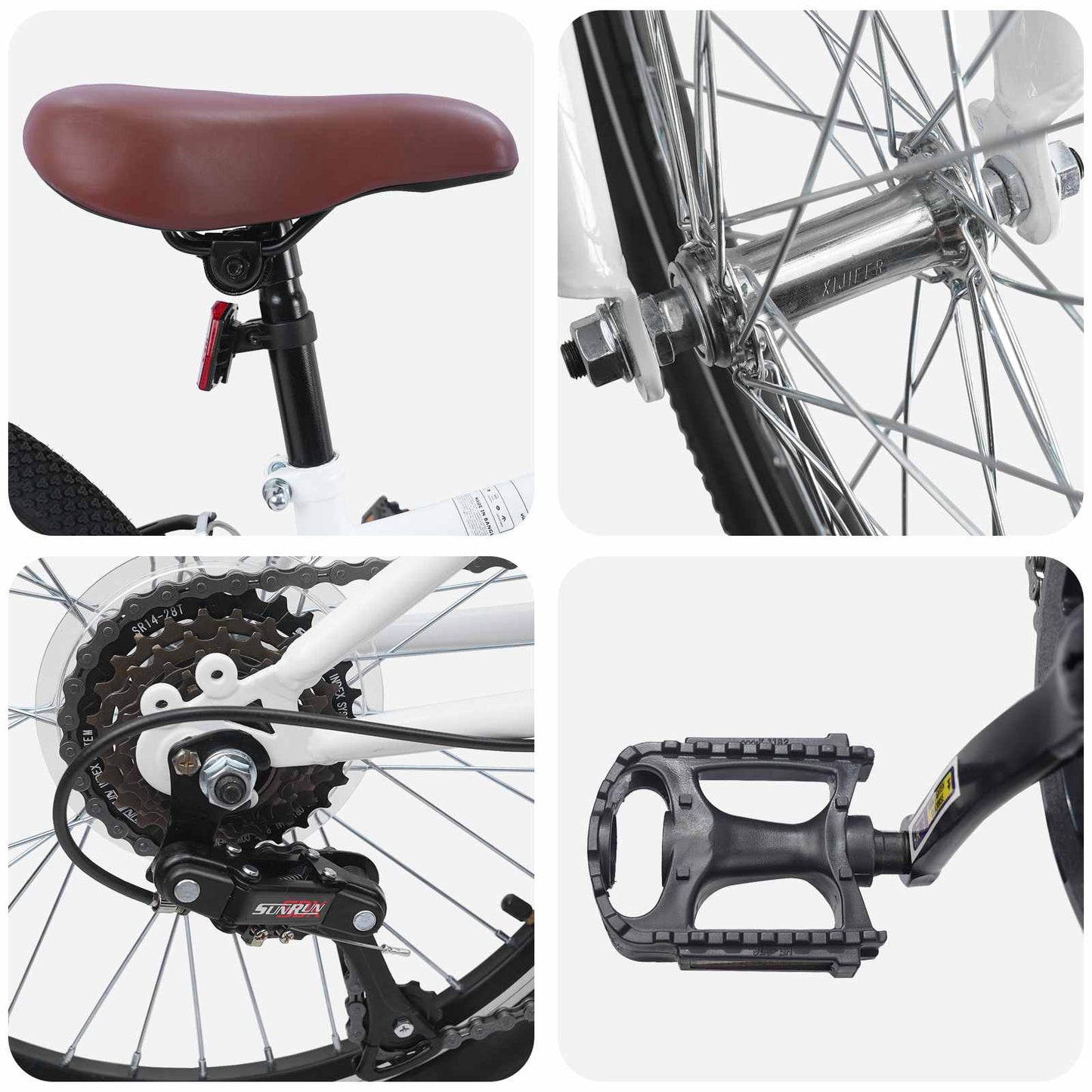 Hegyi Bicikli 24 Hüvelyk 6-Speed 8-12 éves korig Fehér