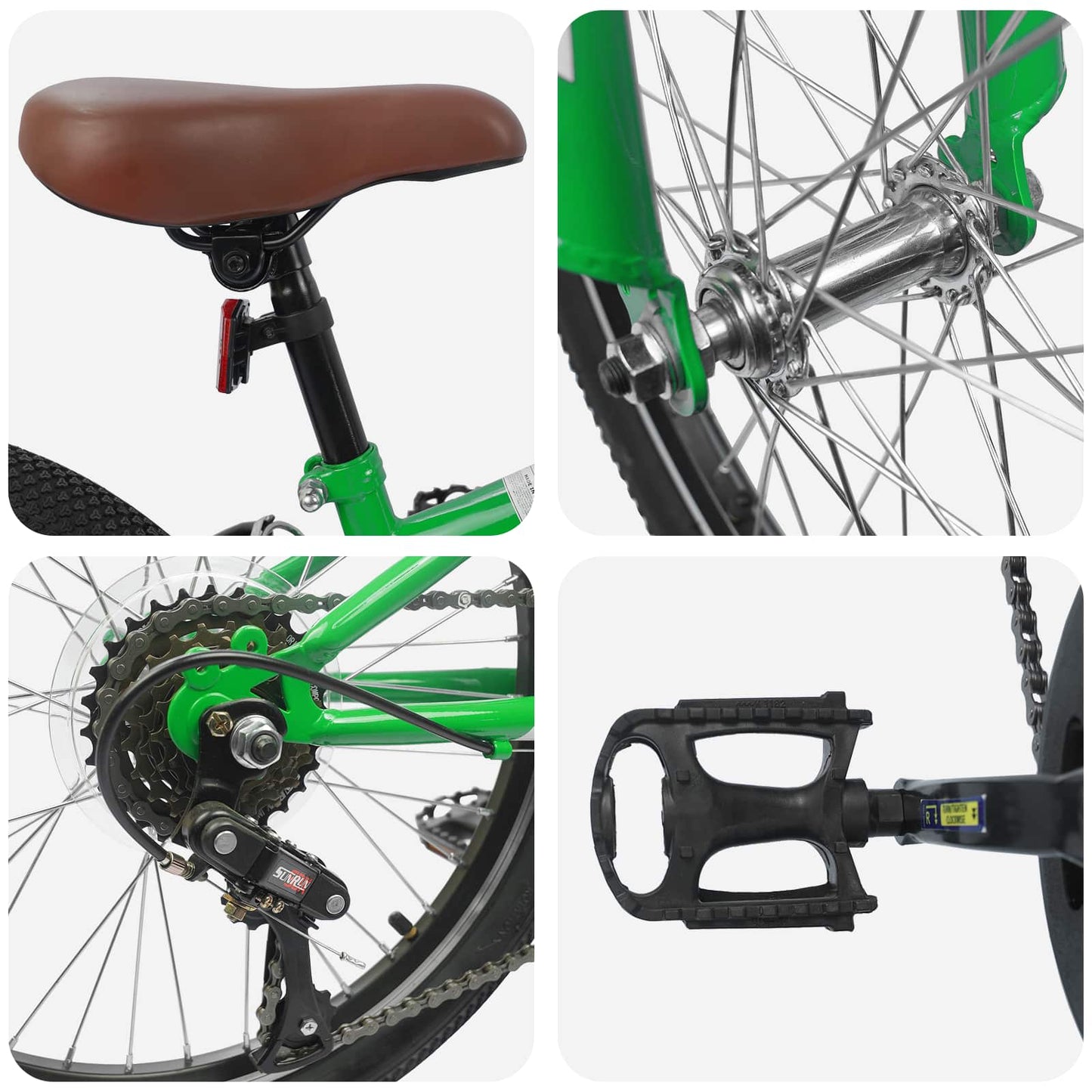 Hegyi Bicikli 20 Hüvelyk 6-Speed 5-8 éves korig ajánlott Zöld