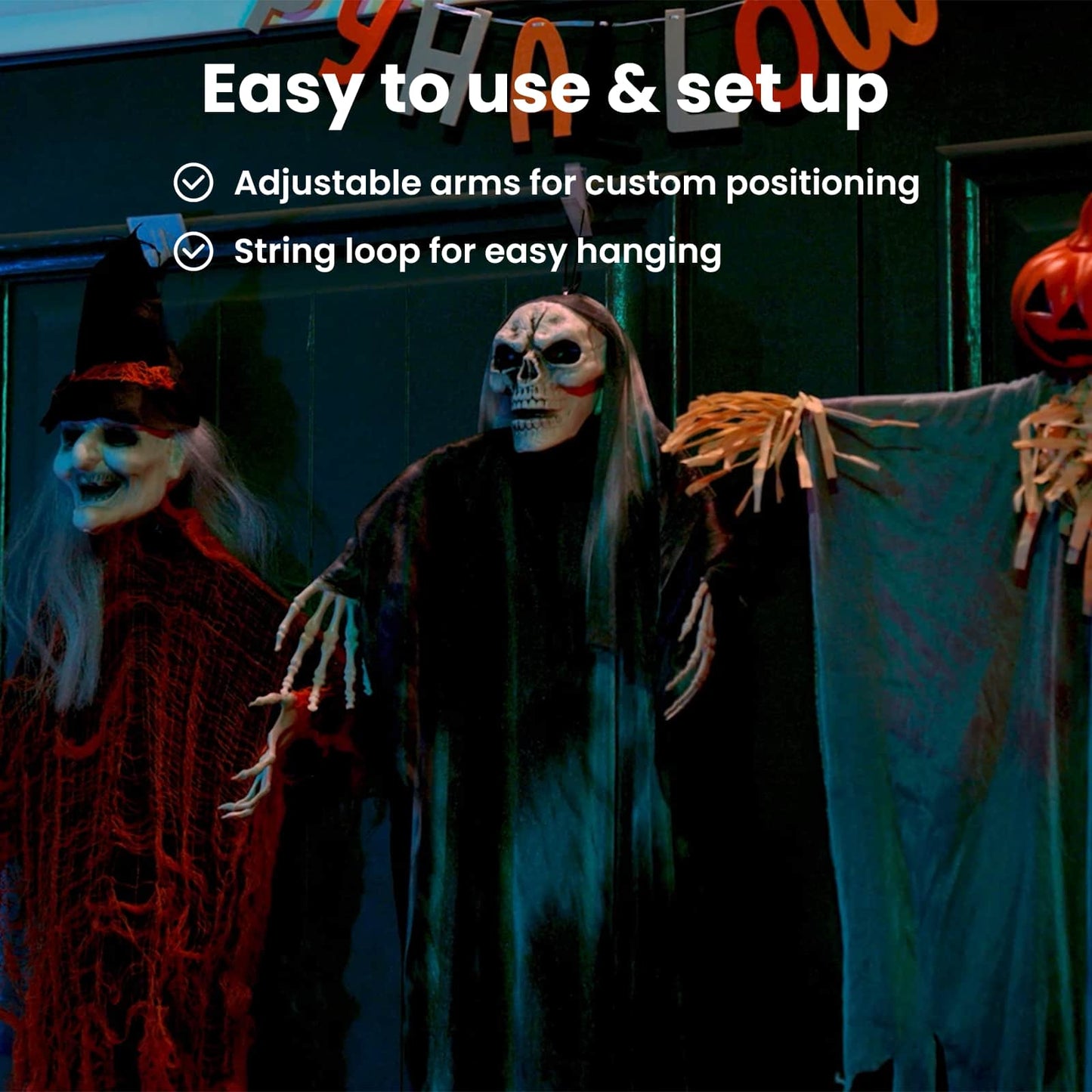 Halloween Függő Szellem 3 pcs Sokszínű 61 x 97 cm Poliészter