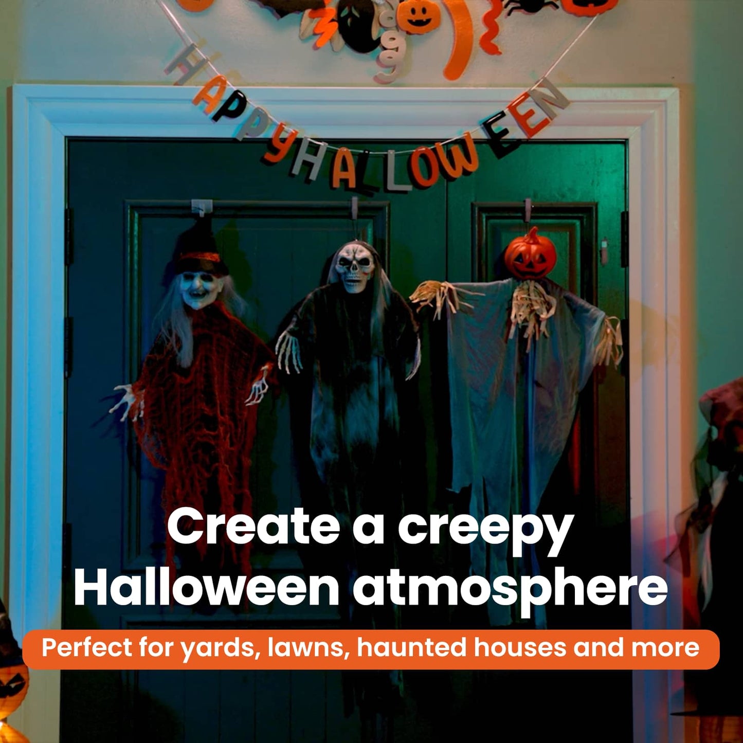 Halloween Függő Szellem 3 pcs Sokszínű 61 x 97 cm Poliészter