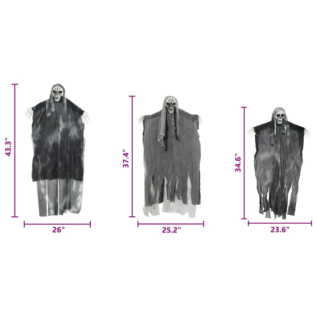 Halloween Függő Szellem 3 pcs Fekete 66 x 110 cm Poliészter