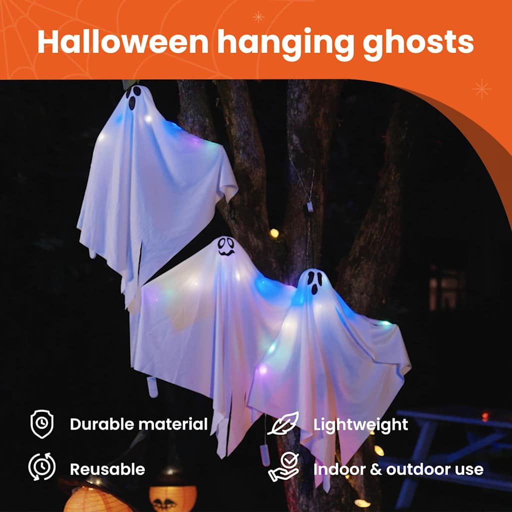 Halloween Függő Szellem 3 pcs Fehér 52 x 62 cm Poliészter