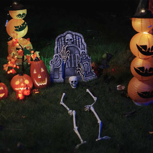 Halloween csontváz földi tüskékkel Fehér 45,5 x 13 cm