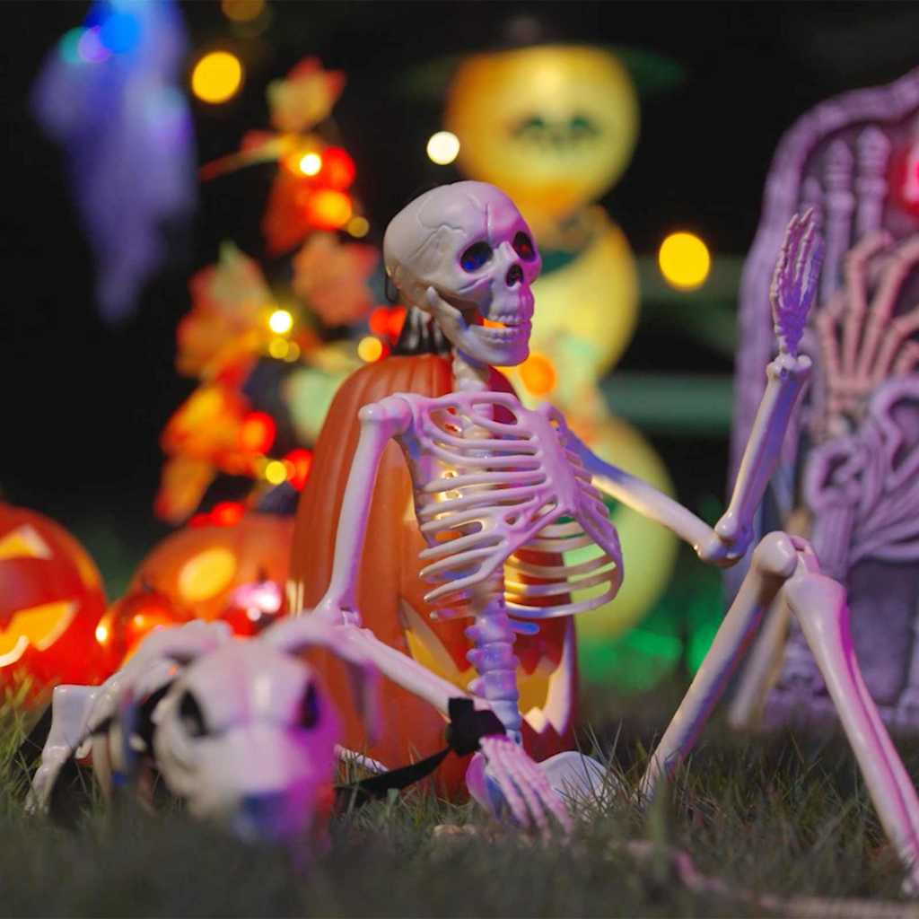 Halloween Dekoráció Skeleton 2 db Fehér 155 x 38.5 cm