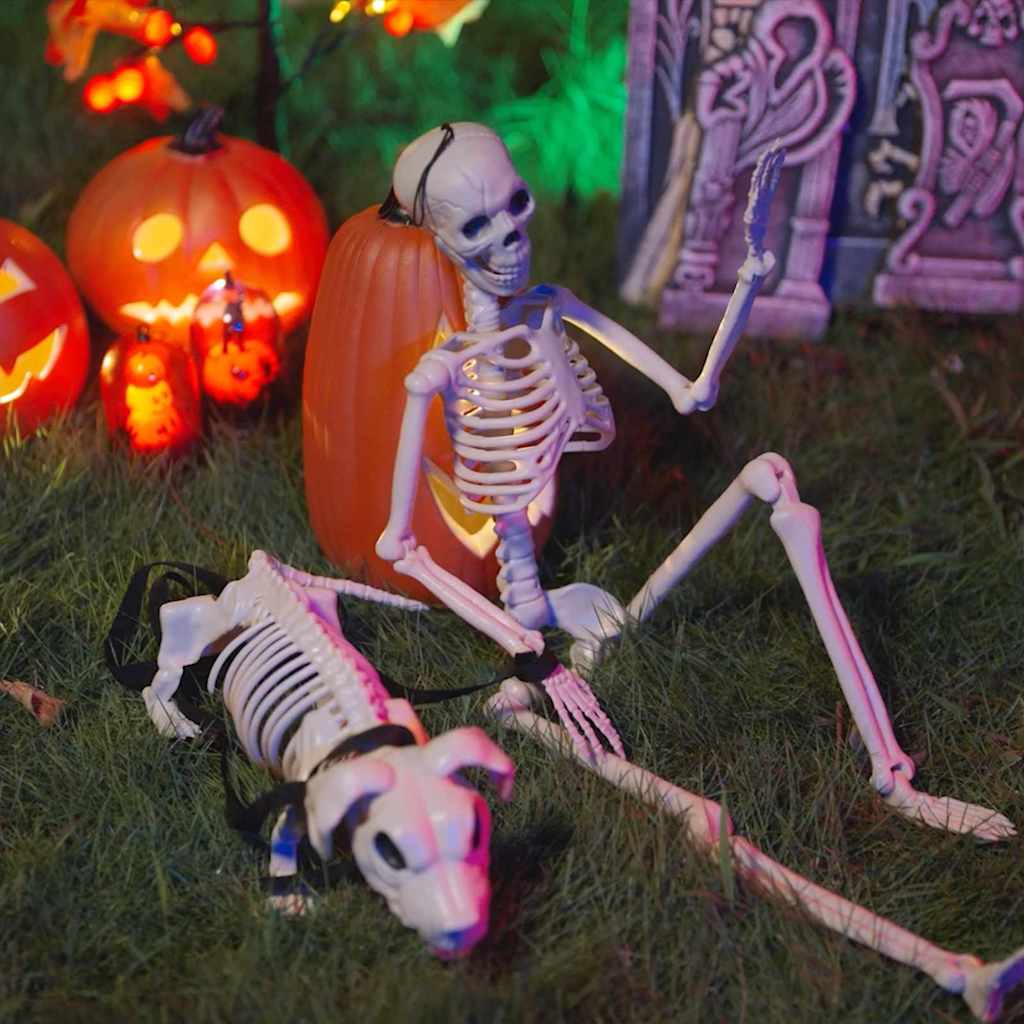 Halloween Dekoráció Skeleton 2 db Fehér 155 x 38.5 cm